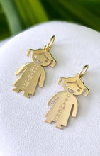 Load image into Gallery viewer, 14kt Gold Custom Girl/Boy Pendant with Engraving

