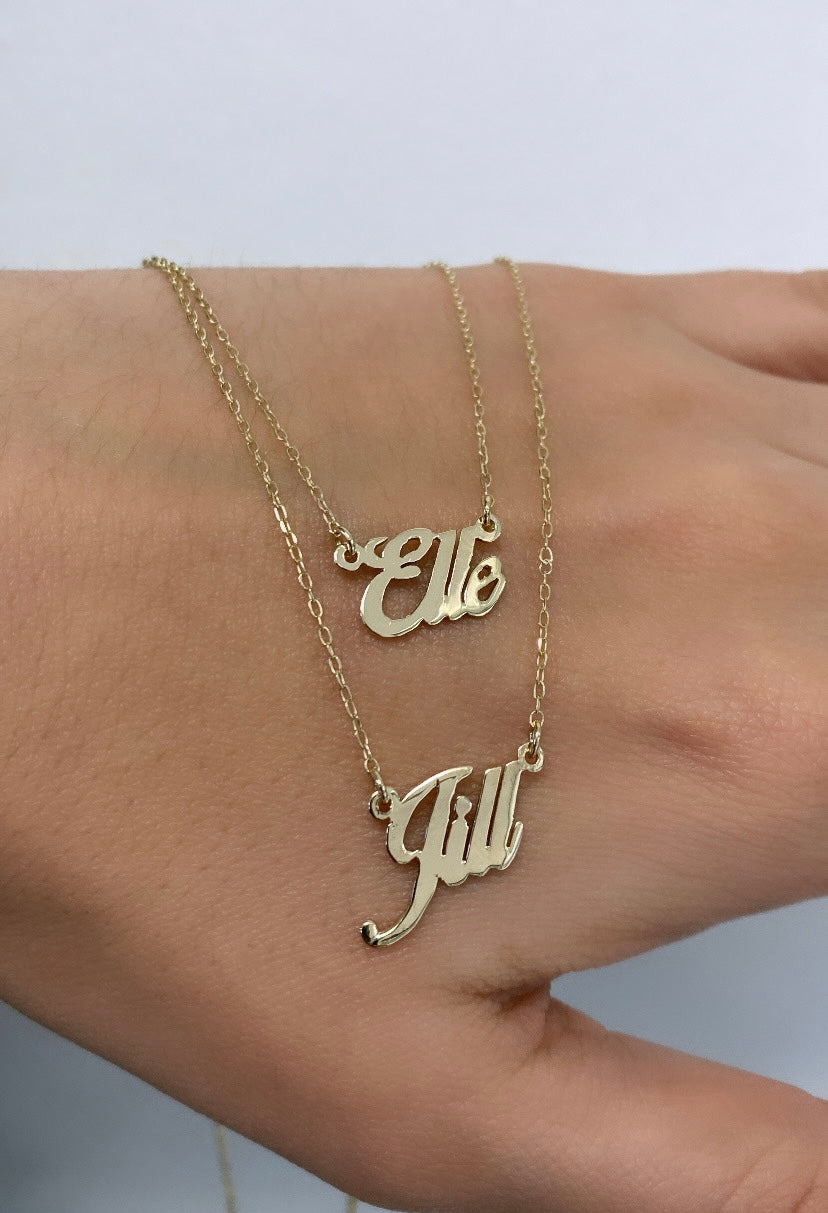 14kt Gold Dainty Custom Name Necklace