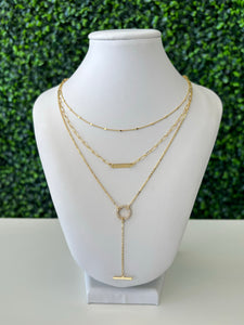 14kt Gold Triple Paperclip Necklace