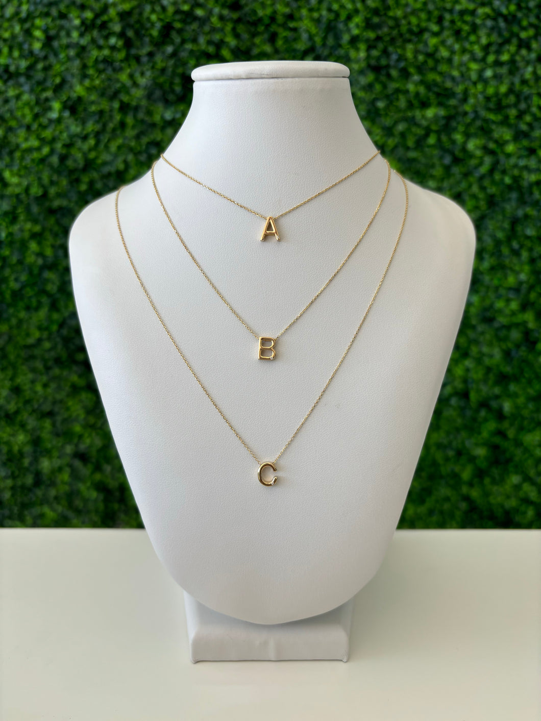 14kt Gold Initial Block Necklace- ALL LETTERS AVALIABLE!