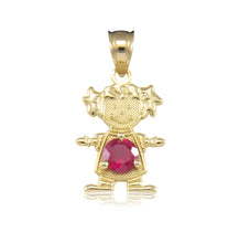 Load image into Gallery viewer, 14kt Gold Kid Birthstone Pendants
