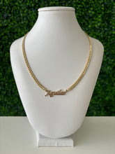 Load image into Gallery viewer, 14kt Custom Nameplate with 14kt 3.9 mm Miami Cuban Chain

