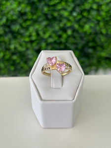 14kt Gold Pink Heart Class of 2024 Graduation Ladies Ring