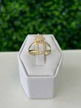 Load image into Gallery viewer, 14kt Gold Initial Crown Rings- ALL LETTERS AVAILABLE!
