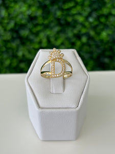14kt Gold Initial Crown Rings- ALL LETTERS AVAILABLE!