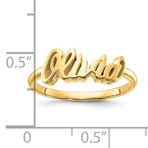 14kt Gold Custom Name Ring