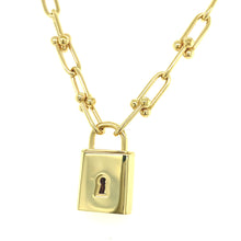 Load image into Gallery viewer, 14k Gold Lock Paperclip Chain
