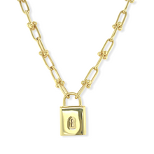 Load image into Gallery viewer, 14k Gold Lock Paperclip Chain
