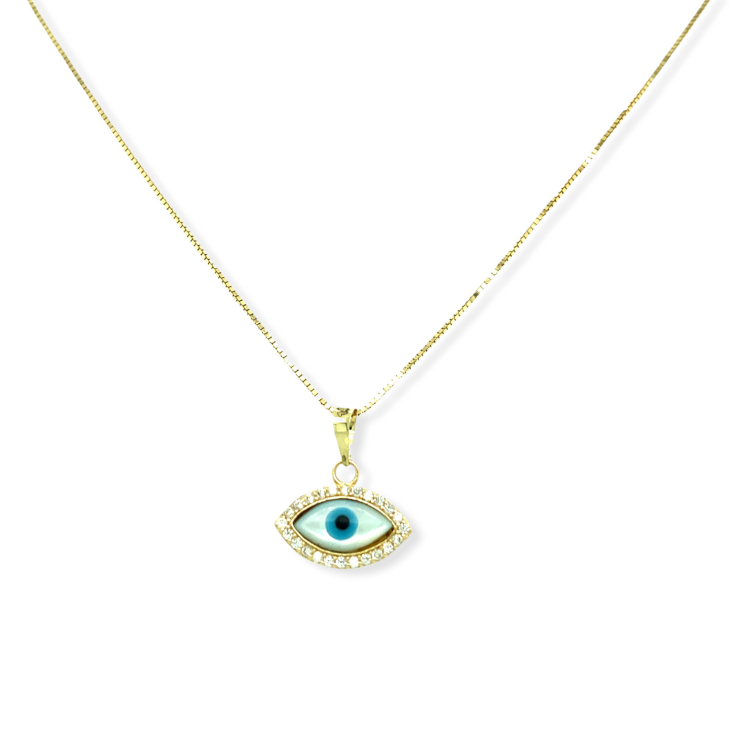 14k Gold Evil Eye Necklace