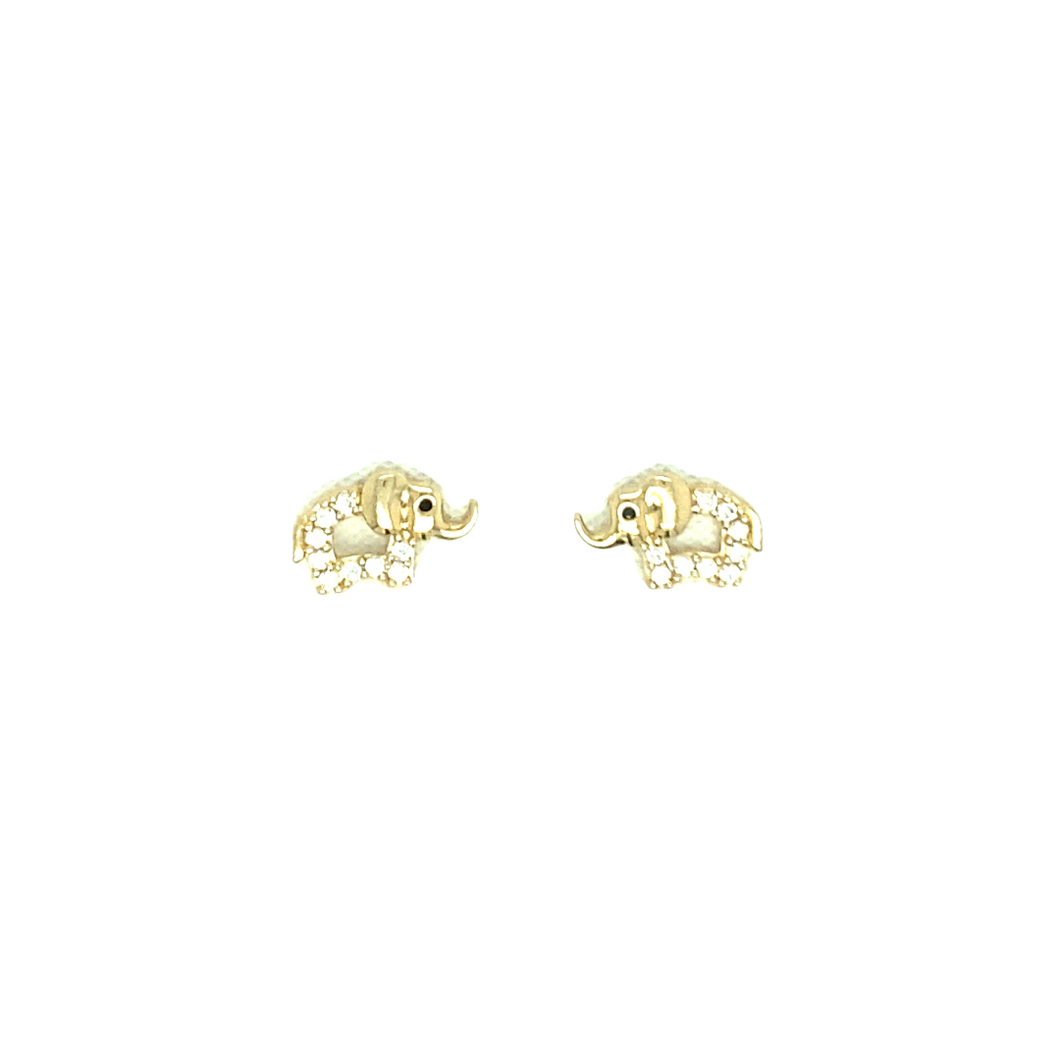 14k Gold Elephant Earrings