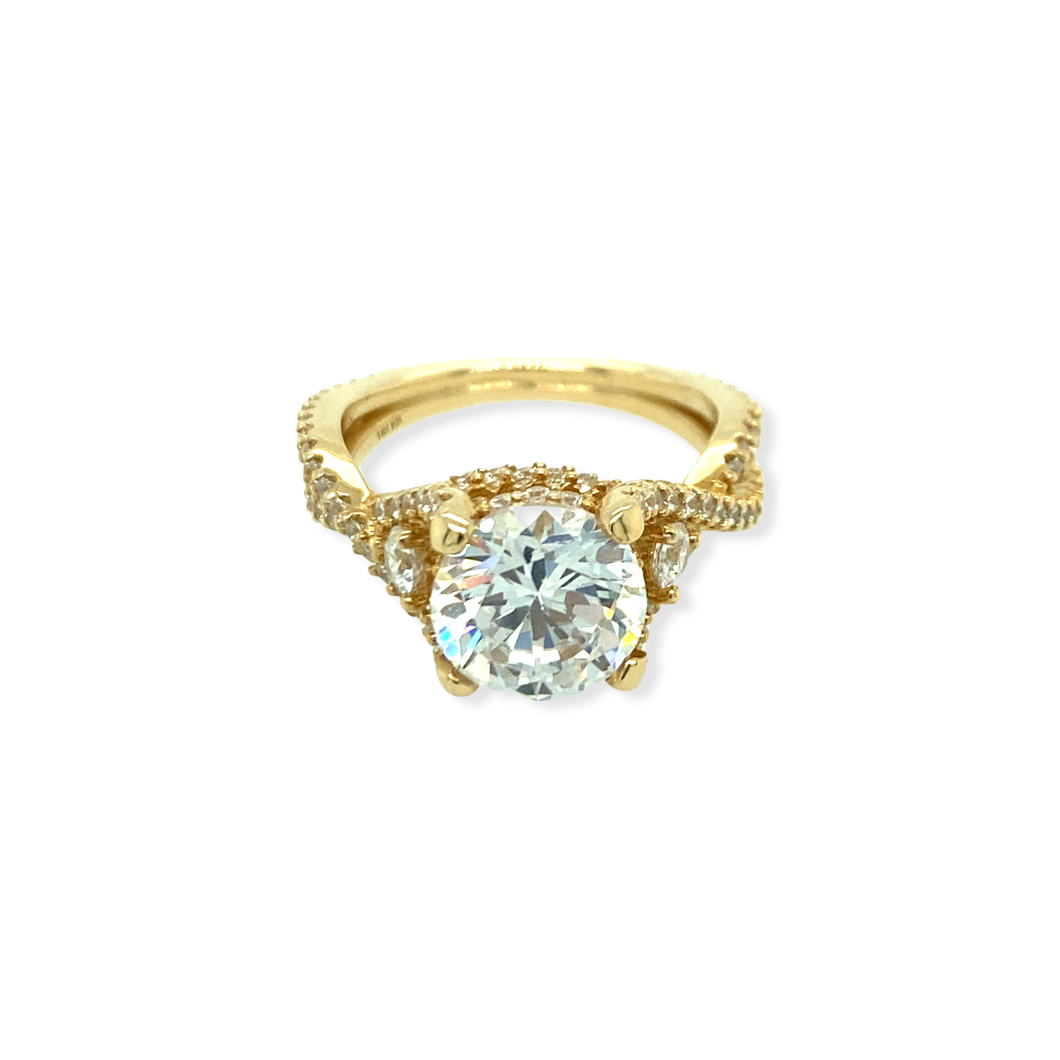 14k Gold Cubic Zirconia Engagement Ring