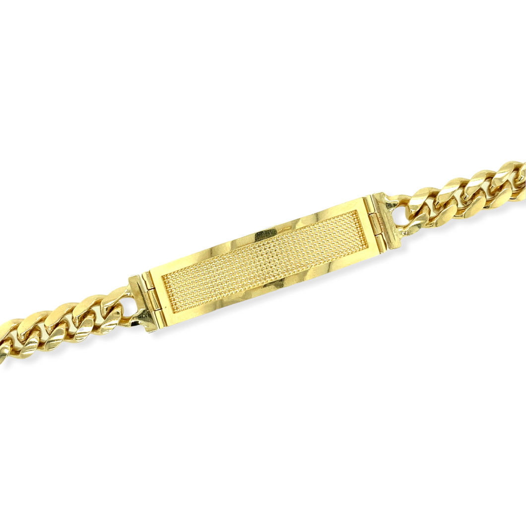 14k Gold Miami Cuban ID Bracelet, 9.5 mm