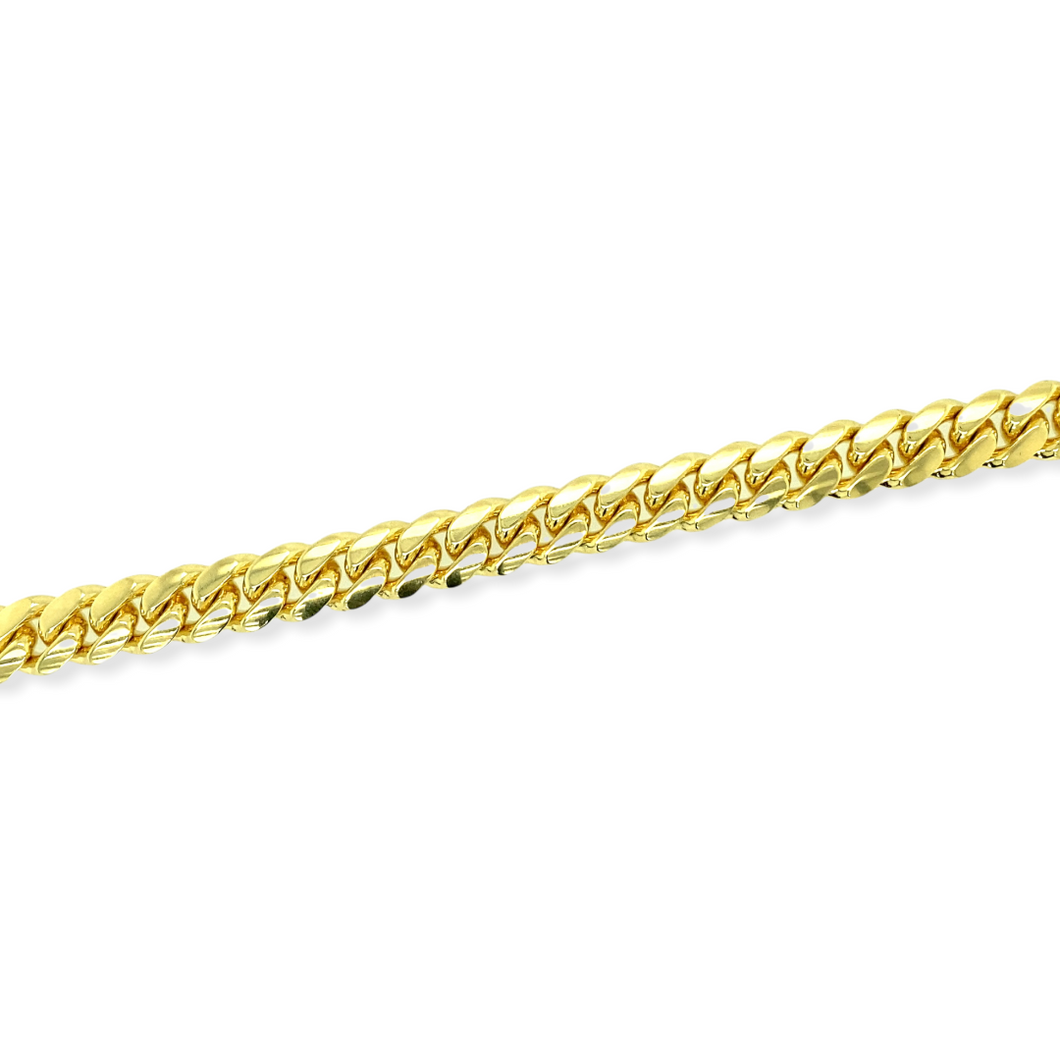 14k Solid Gold Miami Cuban Bracelet, 8.2 mm