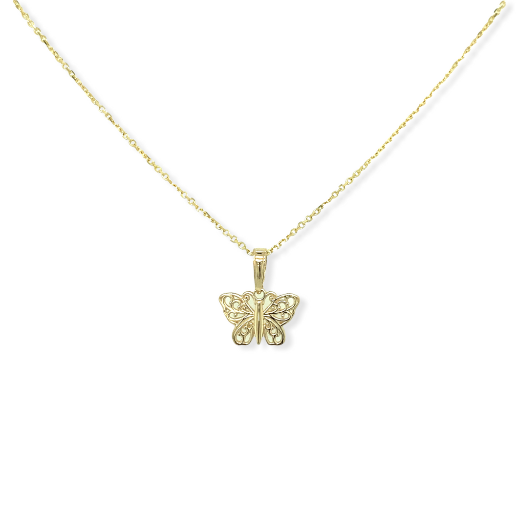 14k Gold Dainty Butterfly Necklace