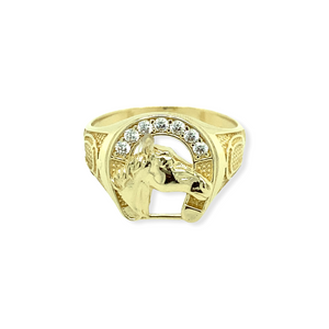 14k Gold Horseshoe Men's Ring