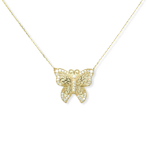 14k Gold Butterfly Necklace