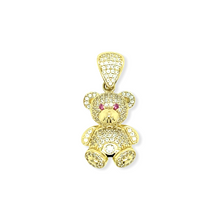 Load image into Gallery viewer, 14k Gold 3D Teddy Bear Pendant

