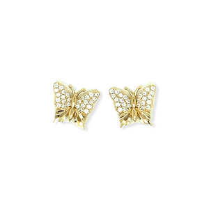 14k Gold Butterfly Earrings