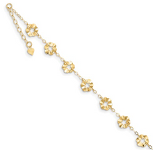 Load image into Gallery viewer, 14k Adjustable Flower 9 in Plus 1in Ext. Anklet
