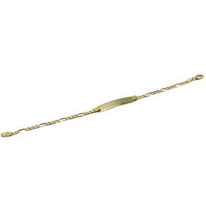 Figaro 14k Gold Children's ID Bracelet