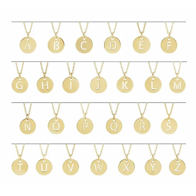 14K Yellow Gold Initial 16-18" Necklace