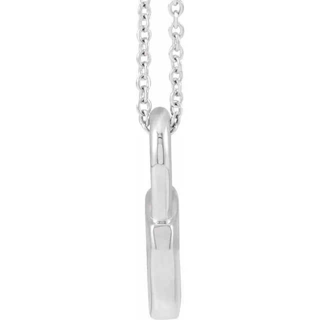 Sterling Silver Engravable Lock 16-18" Necklace