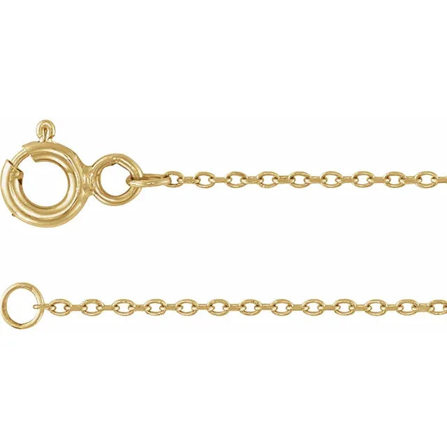 14K Yellow Gold Heart 9" Anklet