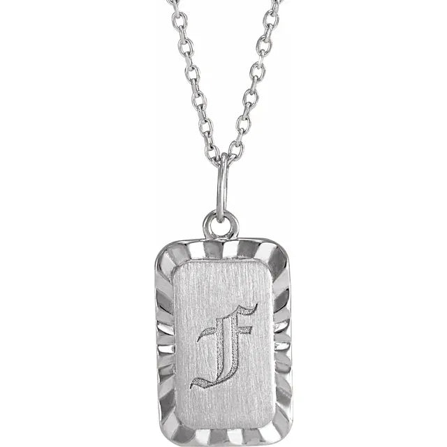 Sterling Silver Engravable Sunburst 16-18" Necklace