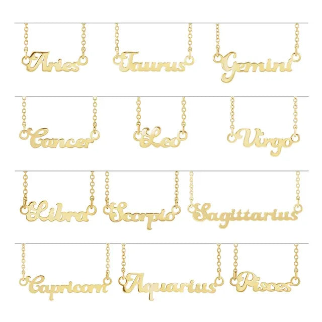 14K Yellow Gold Zodiac 18" Necklace