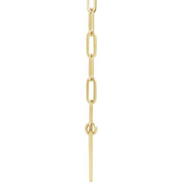 14K Yellow Gold Engravable Heart 18" Necklace