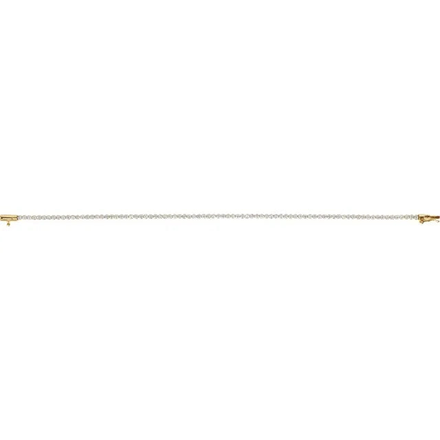 14K Yellow Gold 1 5/8 CTW Lab-Grown Diamond Lightweight Line 7" Bracelet