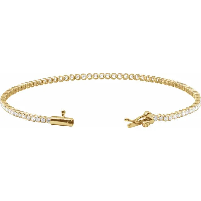 14K Yellow Gold 1 5/8 CTW Lab-Grown Diamond Lightweight Line 7" Bracelet