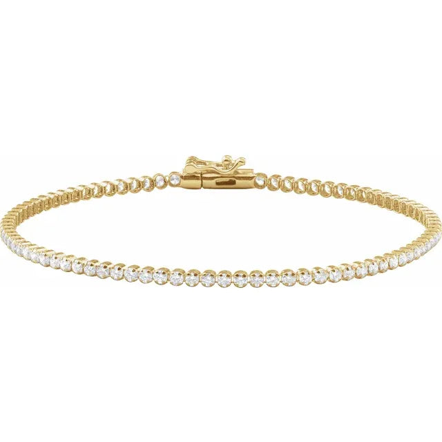 14K Yellow Gold 1 5/8 CTW Lab-Grown Diamond Lightweight Line 7" Bracelet