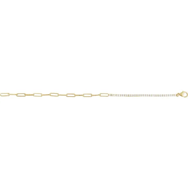 14K Yellow Gold 1 CTW Lab-Grown Diamond Line 7 1/2" Bracelet