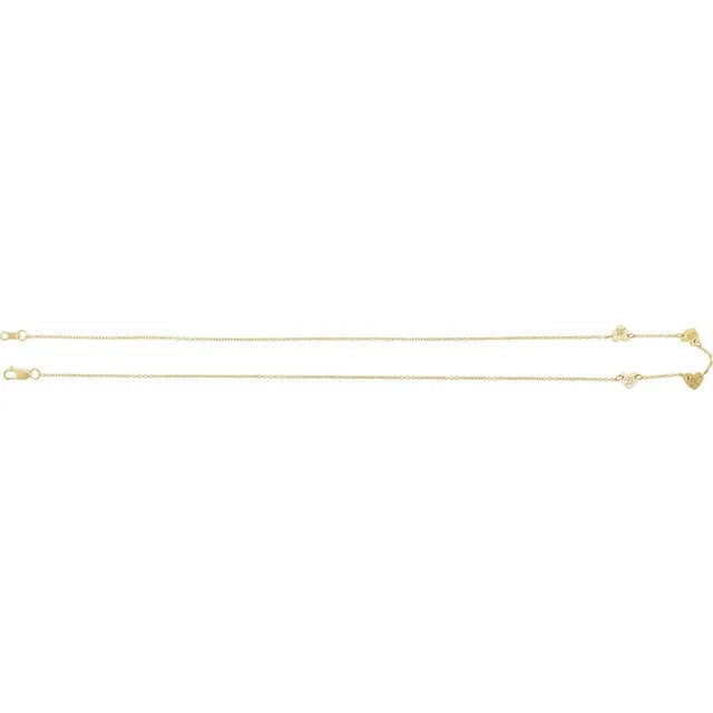 14K Yellow Gold 4-Heart Engravable Family 16" Necklace