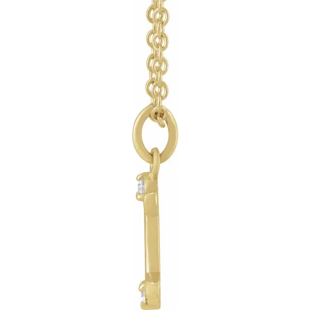 14K Yellow Gold .03 CTW Natural Diamond Gemini Zodiac 16-18" Necklace