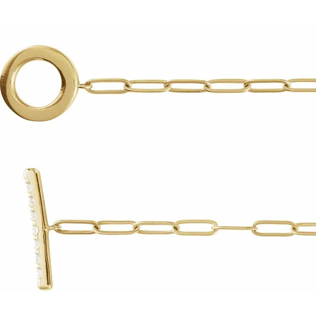 14K Yellow Gold 1/10 CTW Natural Diamond Toggle 7" Bracelet