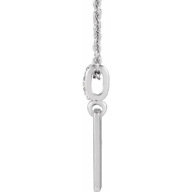 Sterling Silver .02 CTW Natural Diamond Engravable 16-18" Necklace