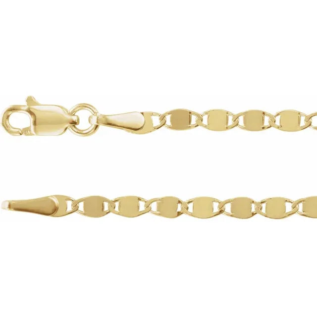 14K Yellow Gold 2.7 mm Mirror 7 1/2" Bracelet