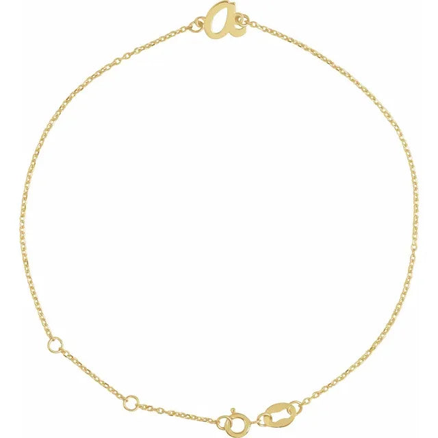 14kt Gold Initial Bracelet