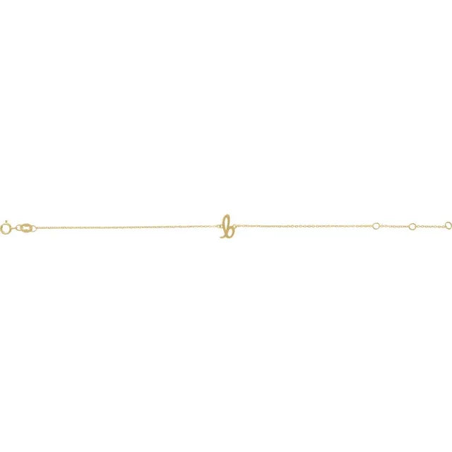 14kt Gold Initial Bracelet