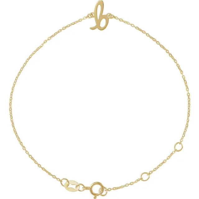 14kt Gold Initial Bracelet