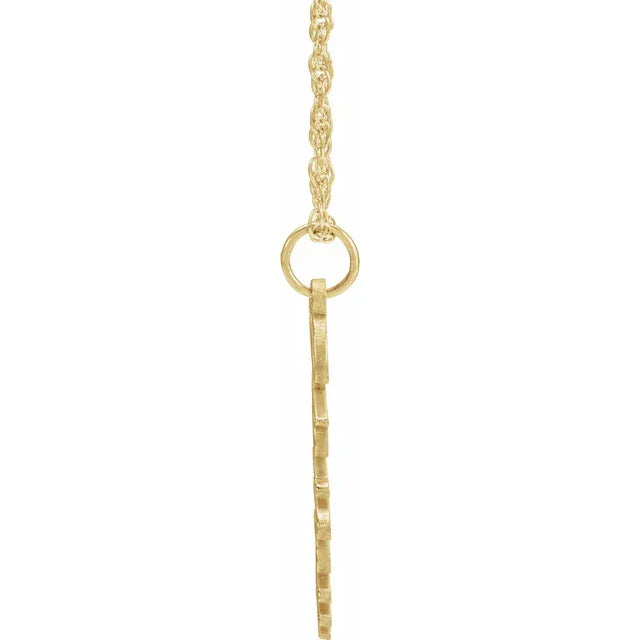 14K Yellow Gold Script Nameplate 16-18" Necklace