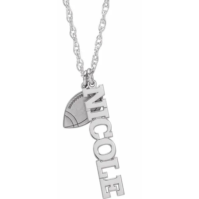 Sterling Silver Sports Nameplate 16-18" Necklace