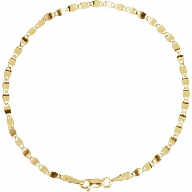 14K Yellow Gold 2.7 mm Mirror 7 1/2" Bracelet