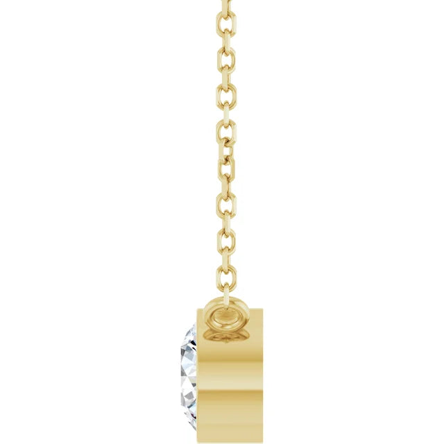 14K Yellow Gold 5/8 CT Lab-Grown Diamond 16-18" Necklace