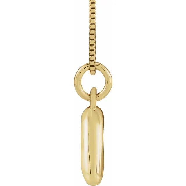 14K Yellow Gold Bubble Initial 18" Necklace