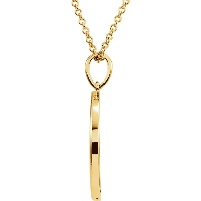 14K Yellow Gold 25.7x4.7 mm Crescent Moon 16" Necklace