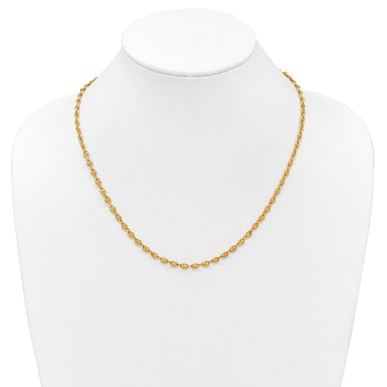 18kt Gold 4.5 mm Puffed Gucci Puff Chain 20" inch