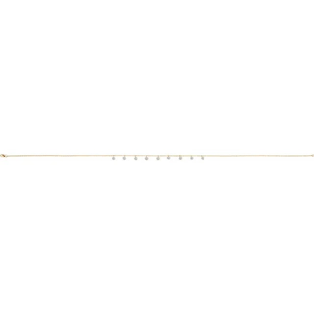 14K Yellow Gold Cultured White Freshwater Pearl 18" Necklace